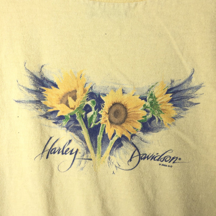 00'S Harley-Davidson Motorcycle Bike T-shirt Made in USA Men's XL cotton yellow type Vintage Second Hand