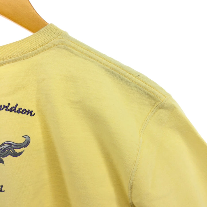 00'S Harley-Davidson Motorcycle Bike T-shirt Made in USA Men's XL cotton yellow type Vintage Second Hand