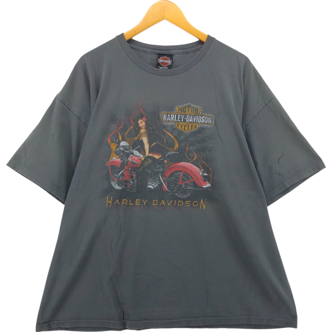 Harley-Davidson Pin-up Girl Motorcycle Bike T-shirt, Men's XXL cotton gray type Vintage Second Hand