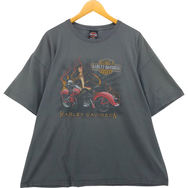 Harley-Davidson Pin-up Girl Motorcycle Bike T-shirt, Men's XXL cotton gray type Vintage Second Hand