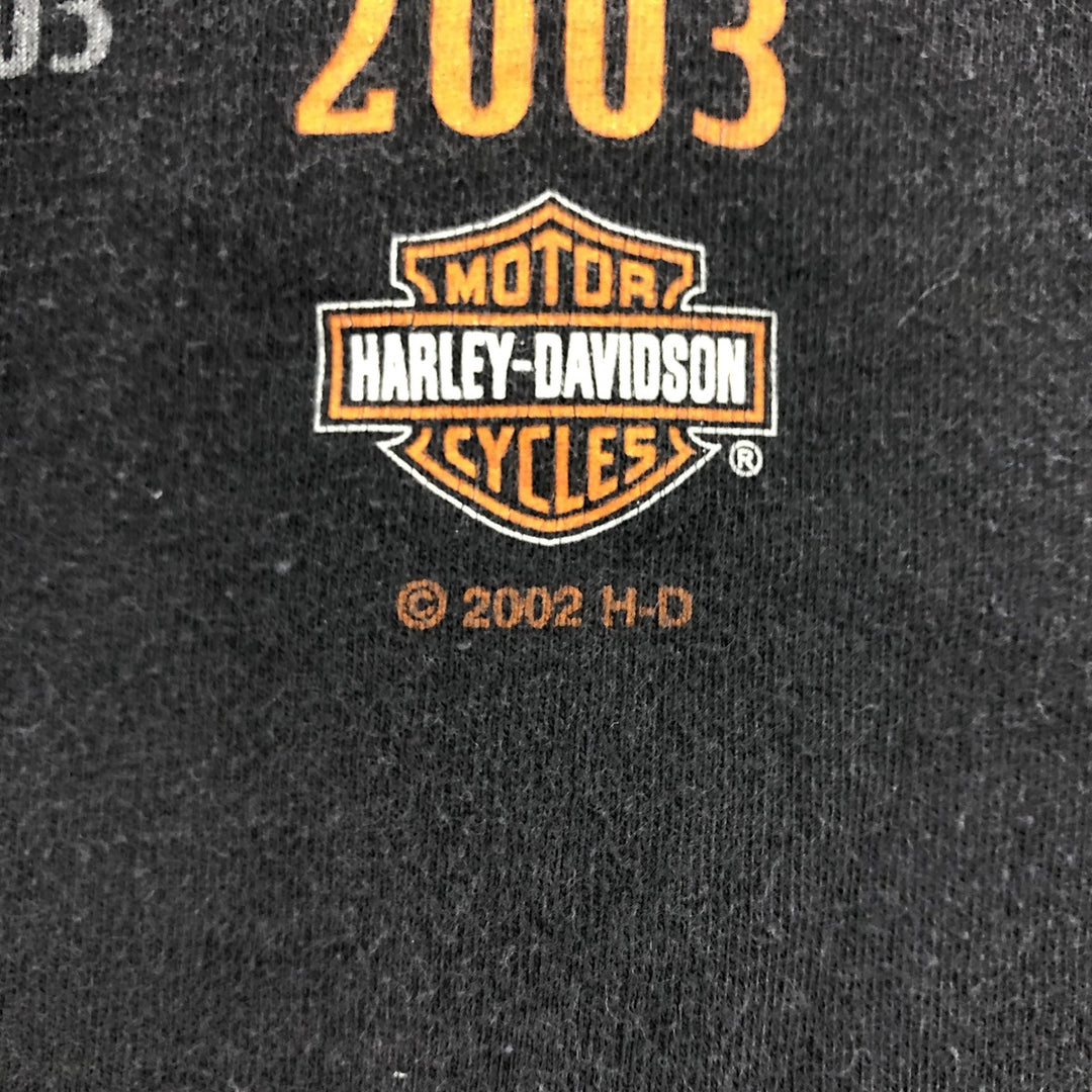 Big size 00'S Harley-Davidson motorcycle bike T-shirt made in USA, men's XXXL equivalent cotton black type Vintage Second Hand