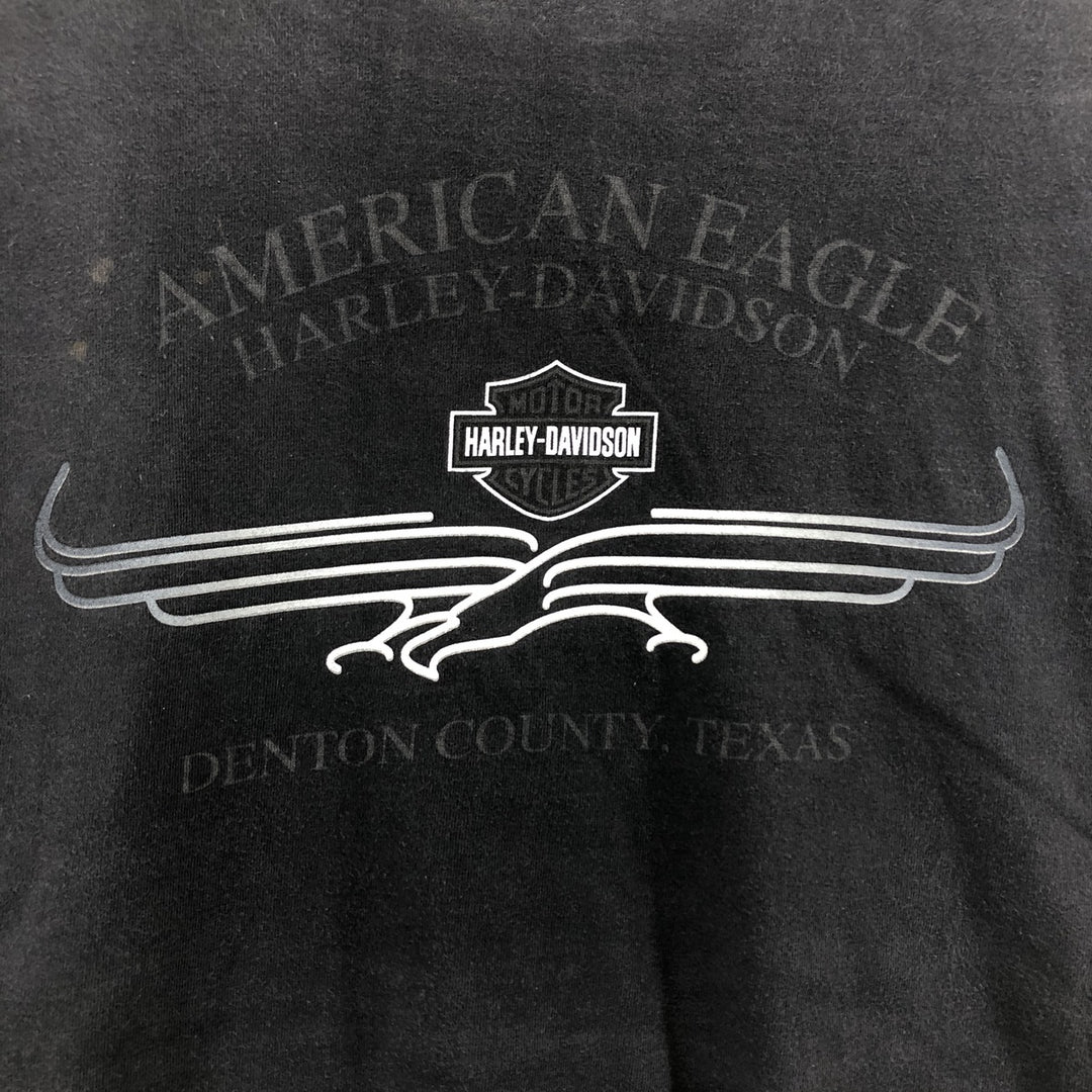 Big size 00'S Harley-Davidson motorcycle bike T-shirt made in USA, men's XXXL equivalent cotton black type Vintage Second Hand