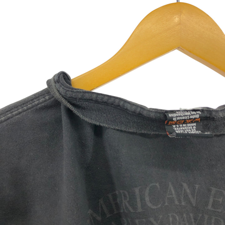 Big size 00'S Harley-Davidson motorcycle bike T-shirt made in USA, men's XXXL equivalent cotton black type Vintage Second Hand