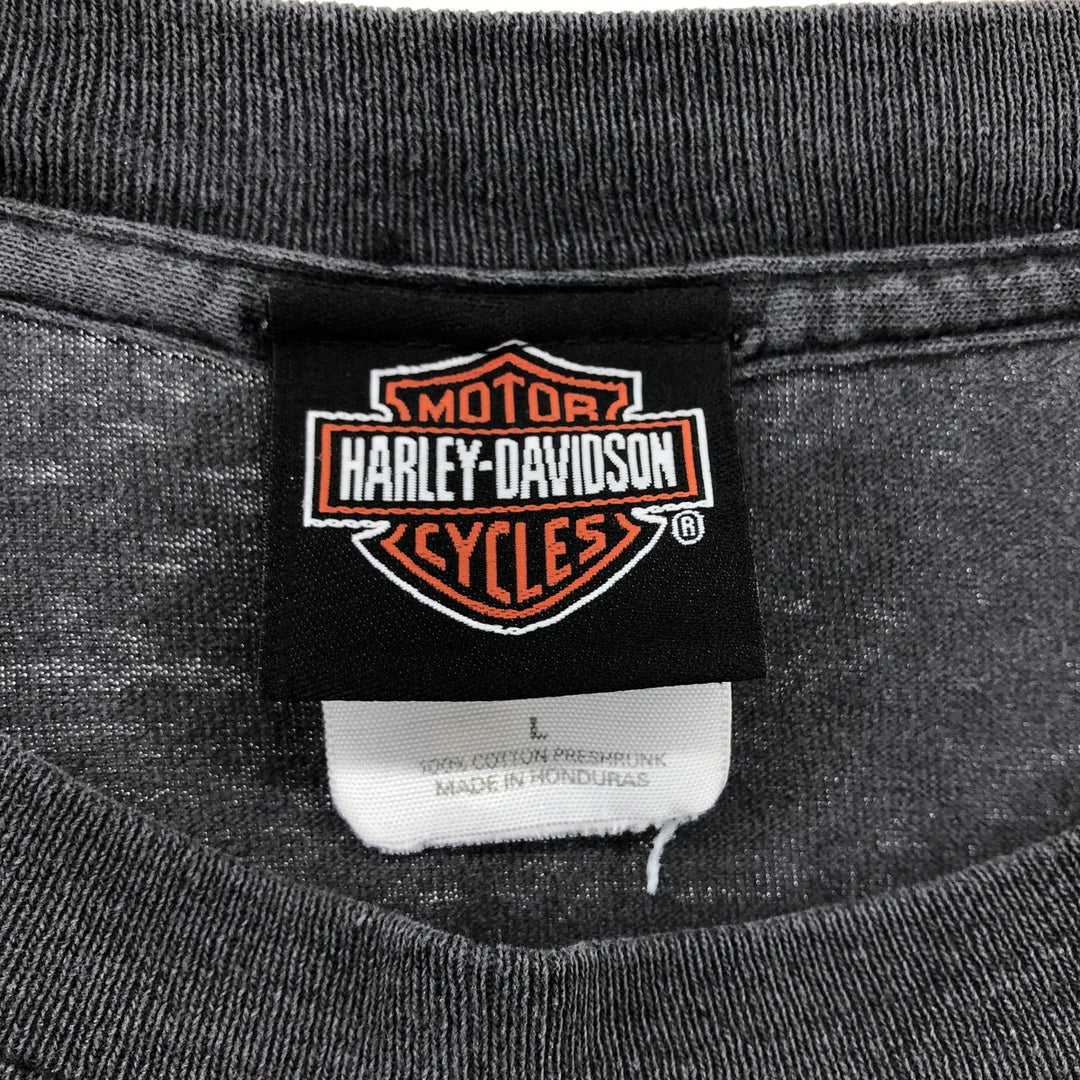 00'S Harley-Davidson Motorcycle Bike T-shirt Men's L size cotton black type Vintage Second Hand
