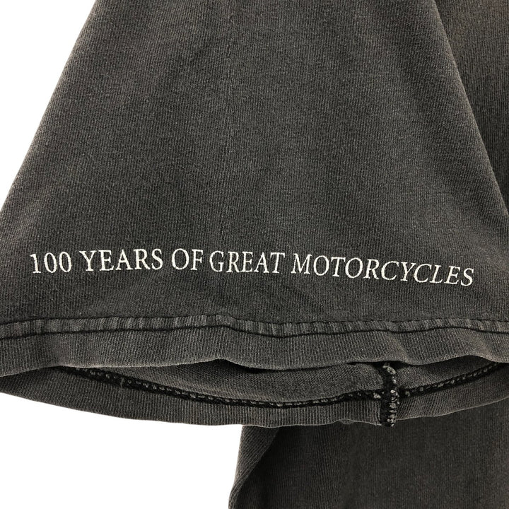 00'S Harley-Davidson Motorcycle Bike T-shirt Men's L size cotton black type Vintage Second Hand