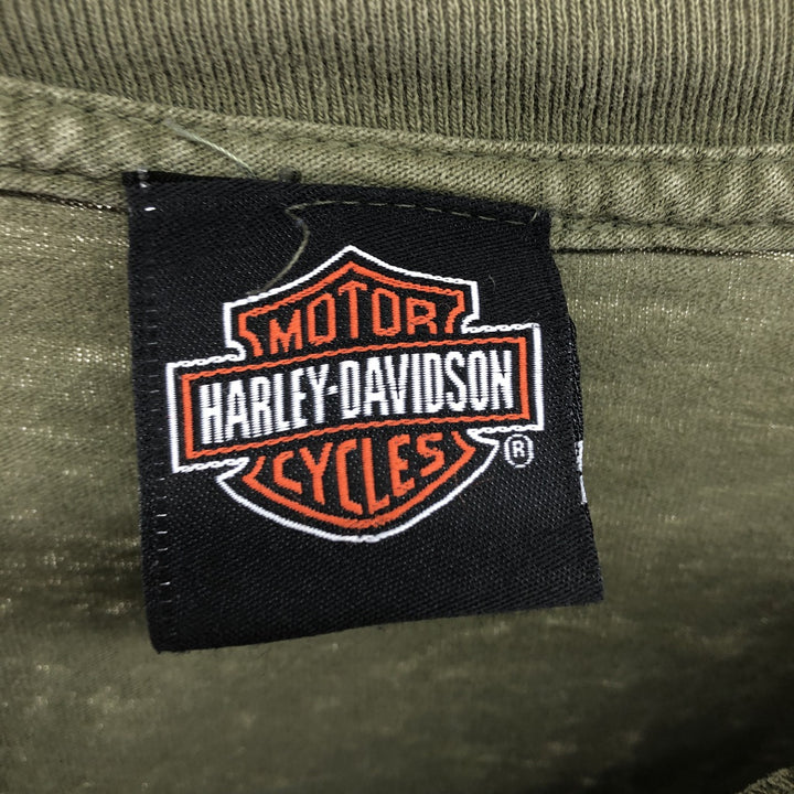 Harley-Davidson Motorcycle Bike T-shirt, Men's XL size unclear Khaki type Vintage Second Hand