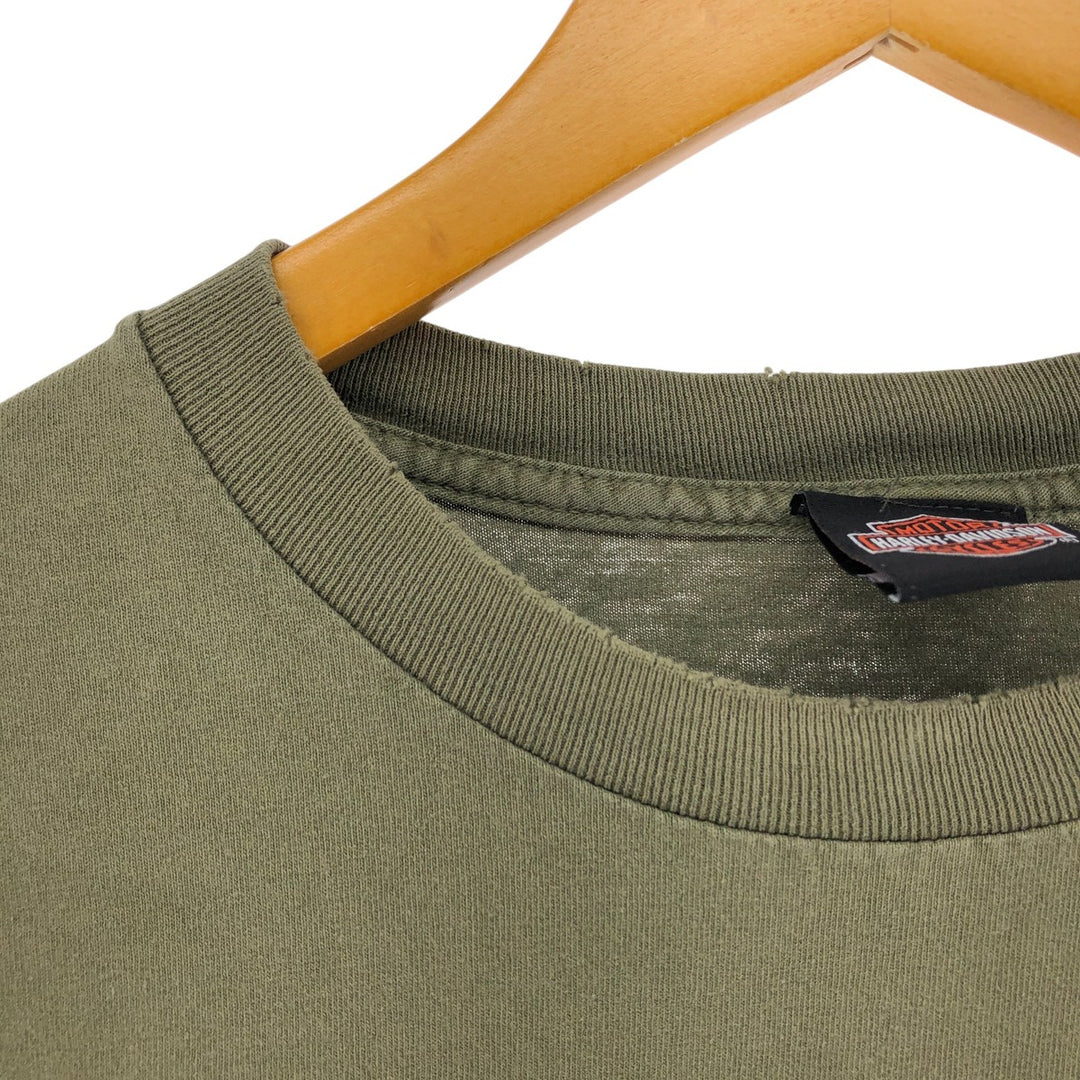 Harley-Davidson Motorcycle Bike T-shirt, Men's XL size unclear Khaki type Vintage Second Hand