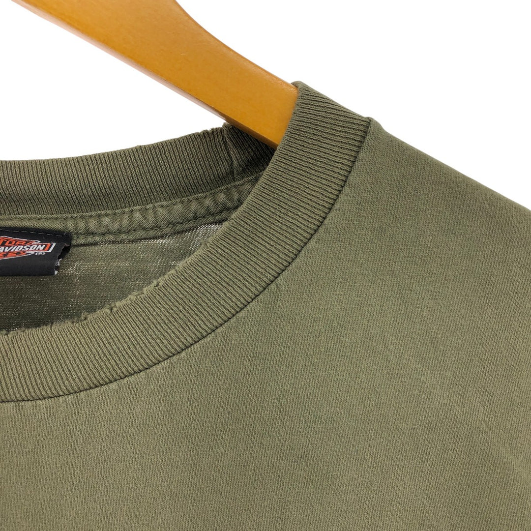Harley-Davidson Motorcycle Bike T-shirt, Men's XL size unclear Khaki type Vintage Second Hand