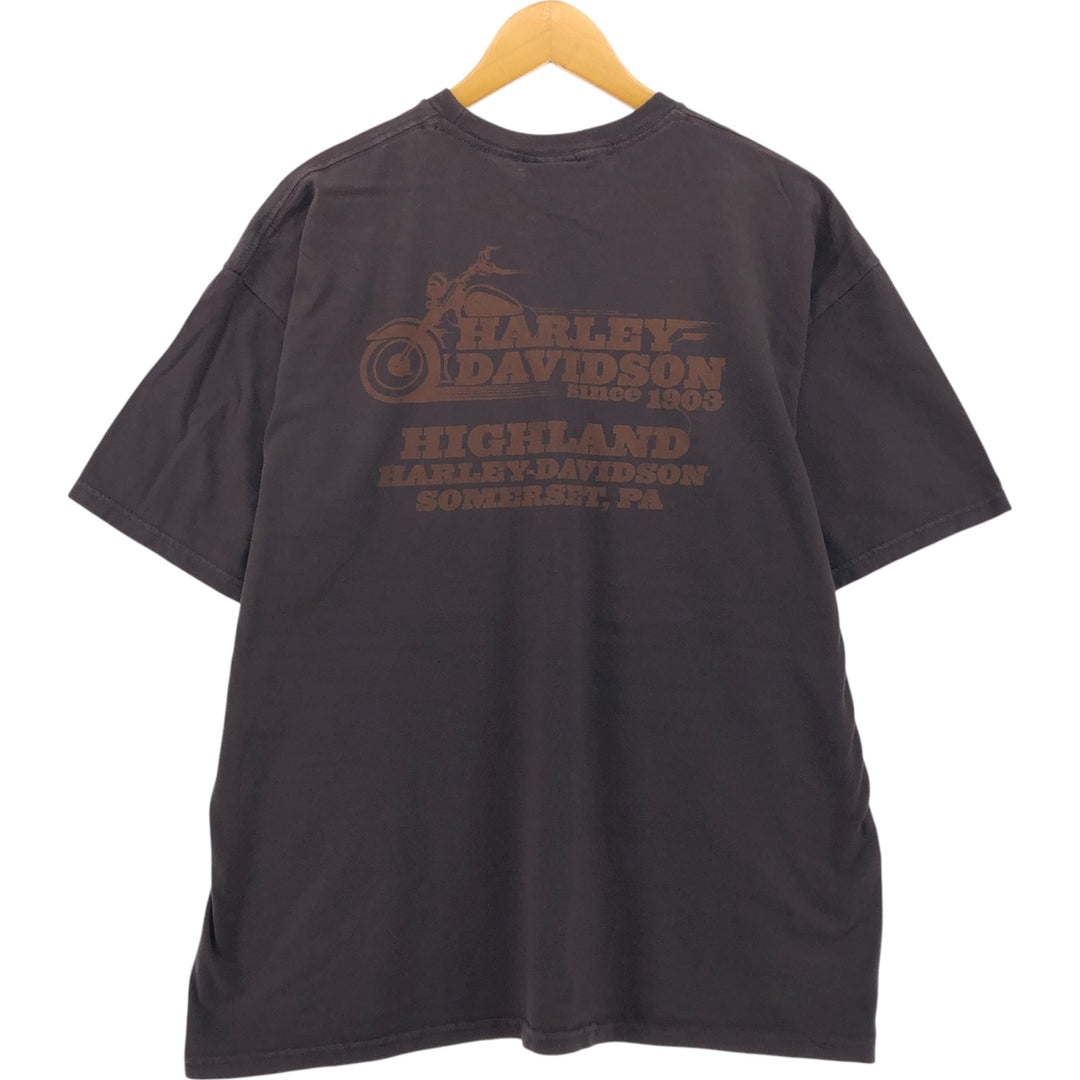 Harley-Davidson Motorcycle Bike T-shirt, Men's XL size cotton brown type Vintage Second Hand