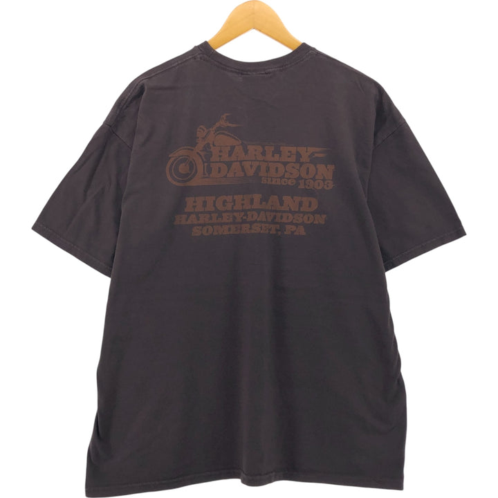 Harley-Davidson Motorcycle Bike T-shirt, Men's XL size cotton brown type Vintage Second Hand