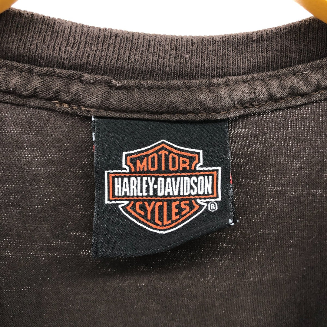 Harley-Davidson Motorcycle Bike T-shirt, Men's XL size cotton brown type Vintage Second Hand