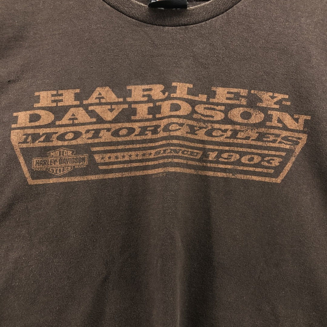 Harley-Davidson Motorcycle Bike T-shirt, Men's XL size cotton brown type Vintage Second Hand