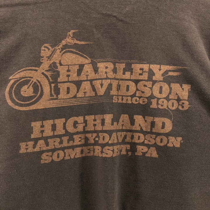 Harley-Davidson Motorcycle Bike T-shirt, Men's XL size cotton brown type Vintage Second Hand