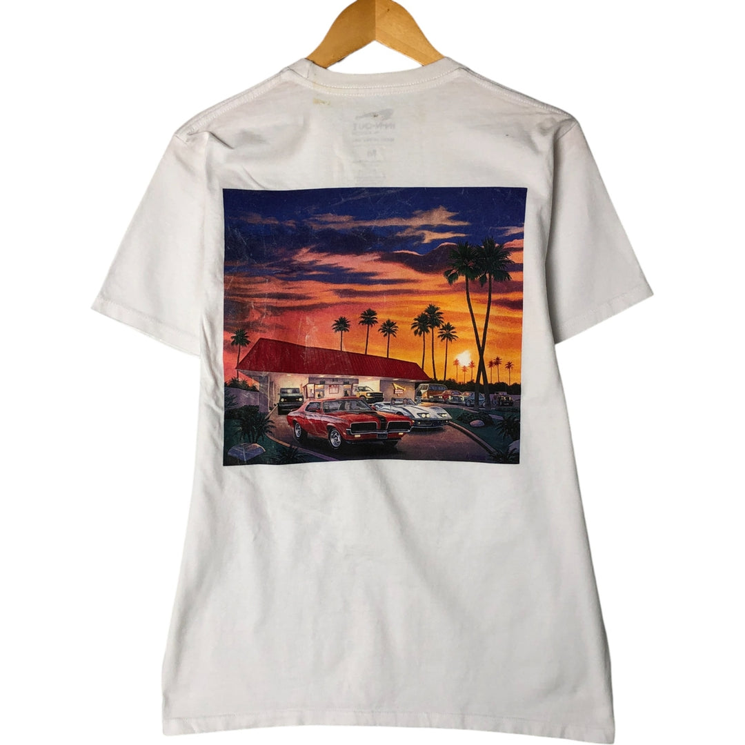 IN-N-OUT BURGER In-N-Out Burger Advertising T-shirt Made in USA Men's M size cotton white type Vintage Second Hand
