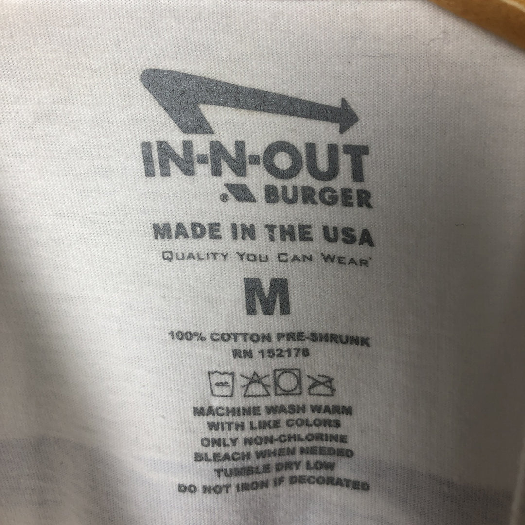 IN-N-OUT BURGER In-N-Out Burger Advertising T-shirt Made in USA Men's M size cotton white type Vintage Second Hand