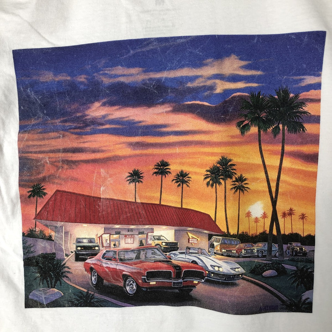 IN-N-OUT BURGER In-N-Out Burger Advertising T-shirt Made in USA Men's M size cotton white type Vintage Second Hand