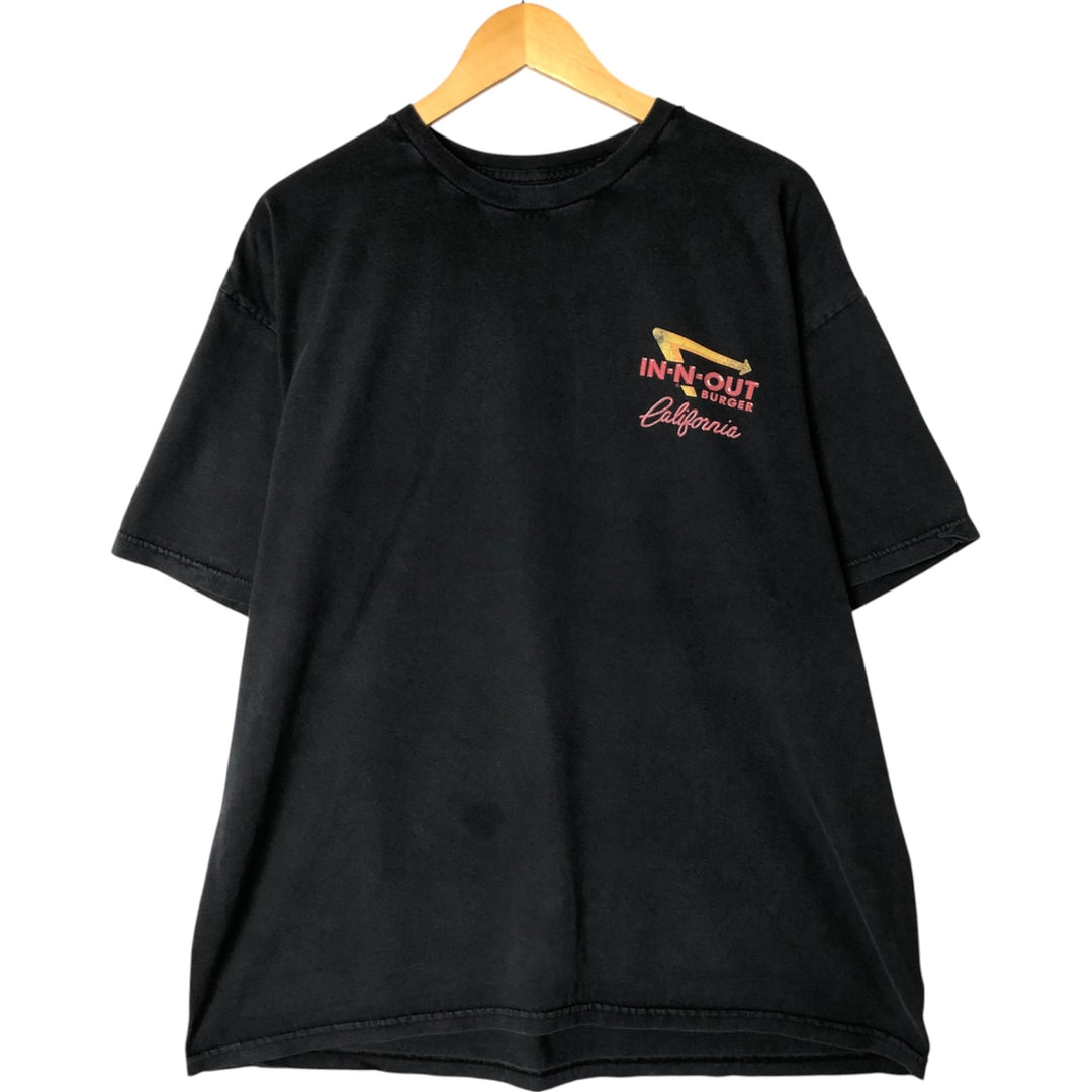 IN-N-OUT BURGER In-N-Out Burger Advertising T-shirt Made in USA Men's XL size cotton black type Vintage Second Hand