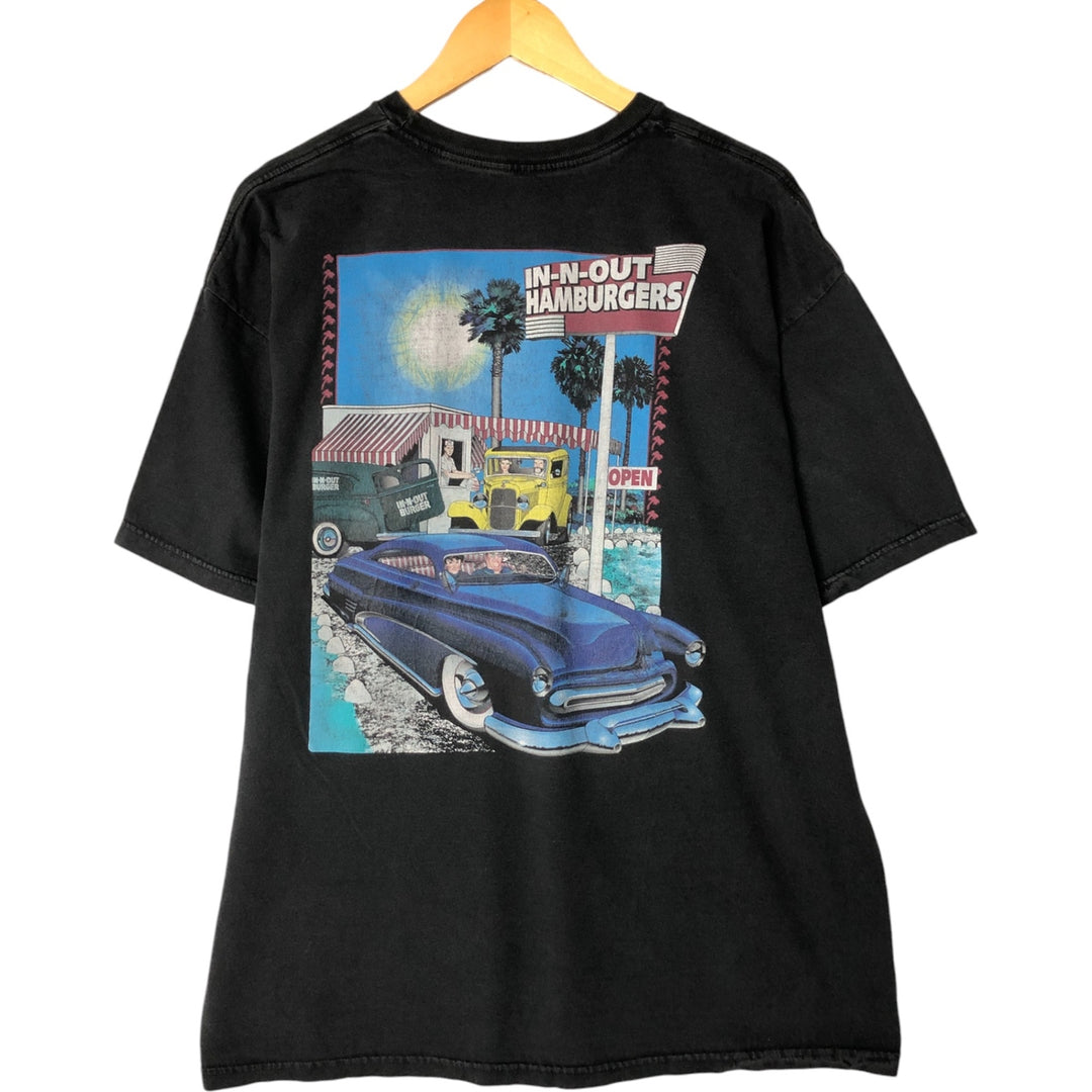 IN-N-OUT BURGER In-N-Out Burger Advertising T-shirt Made in USA Men's XL size cotton black type Vintage Second Hand