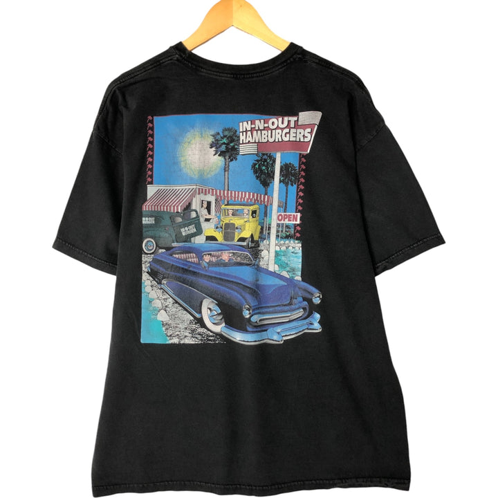 IN-N-OUT BURGER In-N-Out Burger Advertising T-shirt Made in USA Men's XL size cotton black type Vintage Second Hand