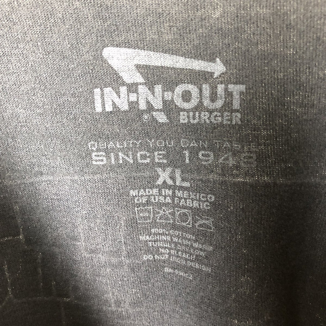 IN-N-OUT BURGER In-N-Out Burger Advertising T-shirt Made in USA Men's XL size cotton black type Vintage Second Hand