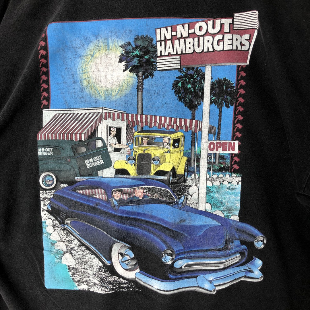 IN-N-OUT BURGER In-N-Out Burger Advertising T-shirt Made in USA Men's XL size cotton black type Vintage Second Hand