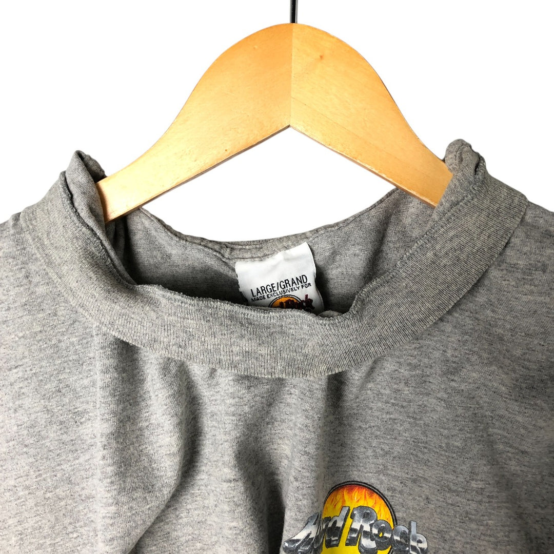 HARD ROCK CAFE Hard Rock Cafe Advertising T-shirt Men's L size cotton gray type Vintage Second Hand