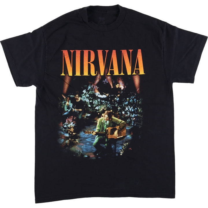 NIRVANA Nirvana Band T-shirt, Band T, Men's S size cotton black type Vintage Second Hand