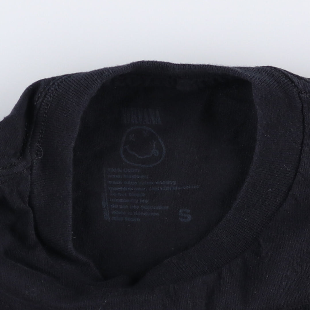 NIRVANA Nirvana Band T-shirt, Band T, Men's S size cotton black type Vintage Second Hand