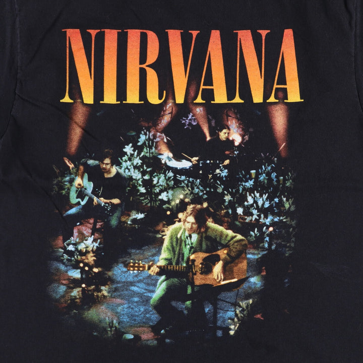 NIRVANA Nirvana Band T-shirt, Band T, Men's S size cotton black type Vintage Second Hand