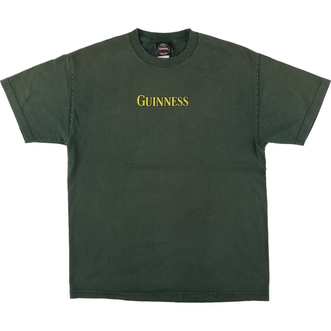 GUINNESS Guinness Beer Advertising T-shirt, Men's L size cotton green type Vintage Second Hand