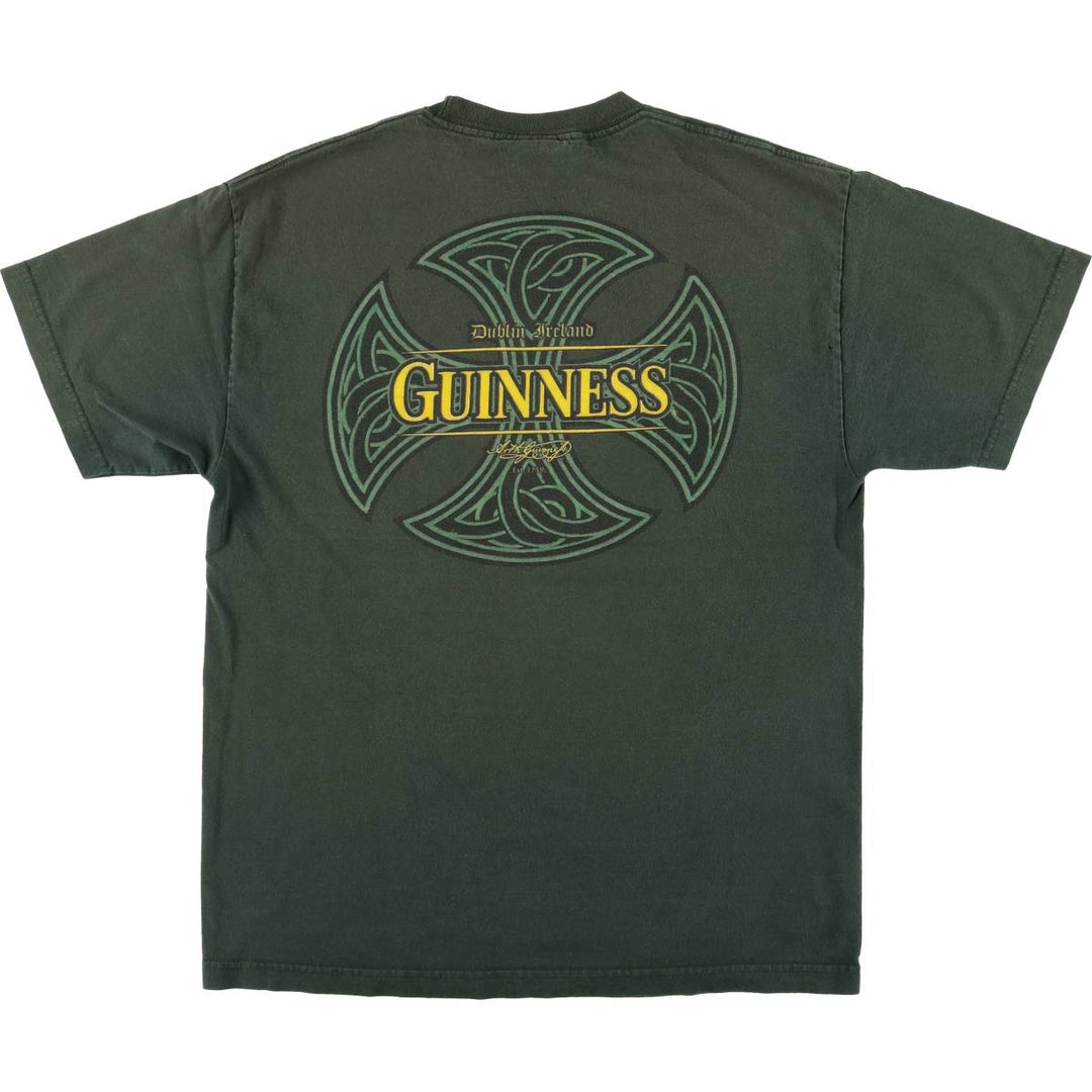 GUINNESS Guinness Beer Advertising T-shirt, Men's L size cotton green type Vintage Second Hand