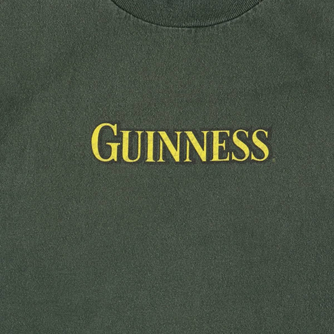 GUINNESS Guinness Beer Advertising T-shirt, Men's L size cotton green type Vintage Second Hand