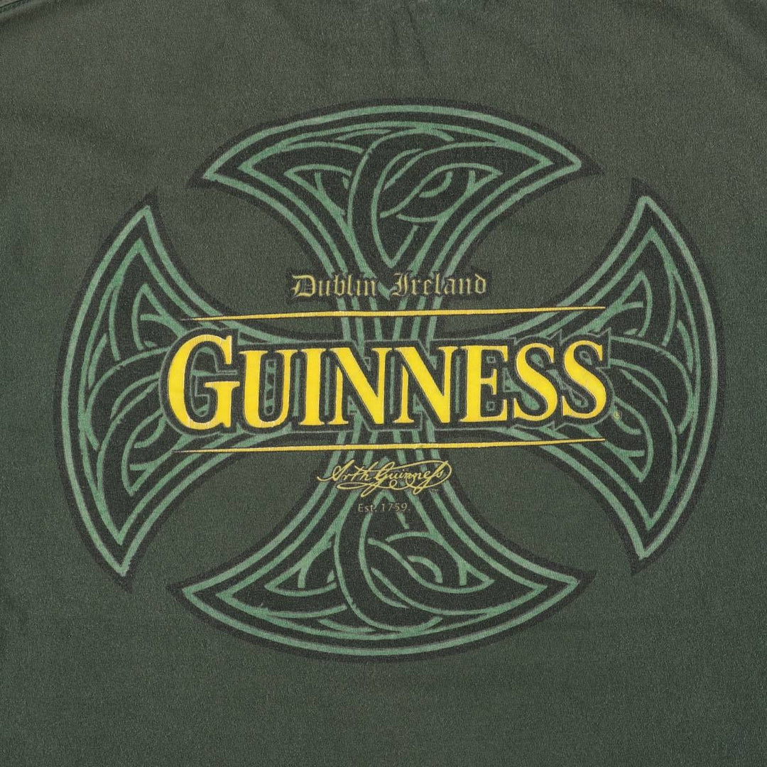 GUINNESS Guinness Beer Advertising T-shirt, Men's L size cotton green type Vintage Second Hand