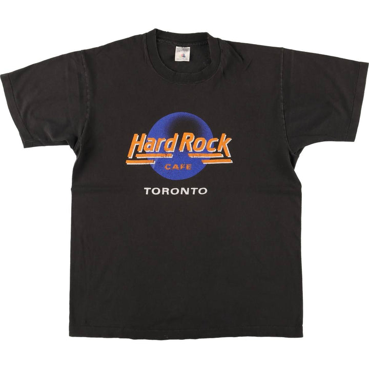 90'S Fruit of the Loom Hard Rock Cafe Advertising T-Shirt Made in Canada Men's L Vintage cotton black type Vintage Second Hand