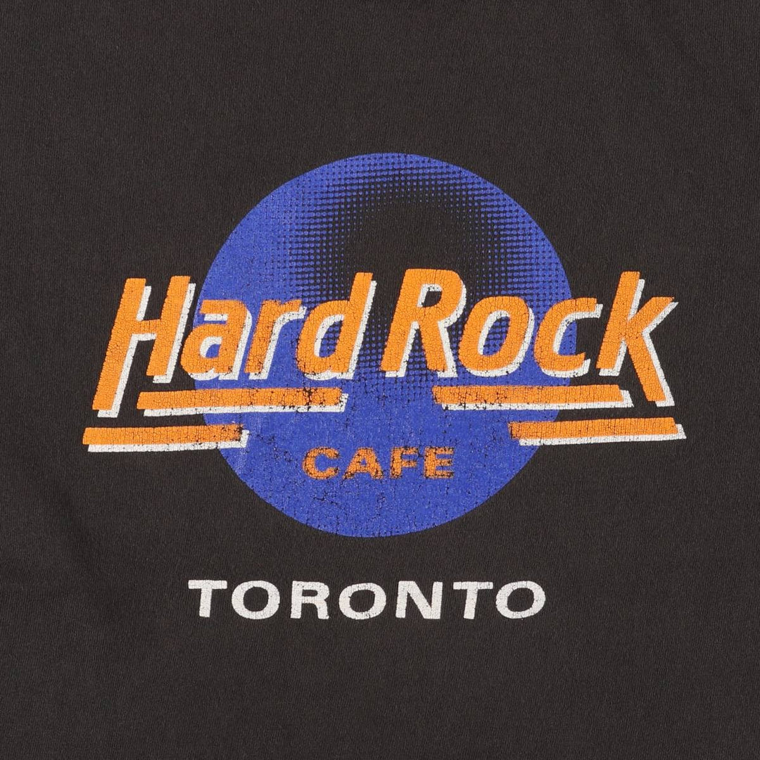 90'S Fruit of the Loom Hard Rock Cafe Advertising T-Shirt Made in Canada Men's L Vintage cotton black type Vintage Second Hand