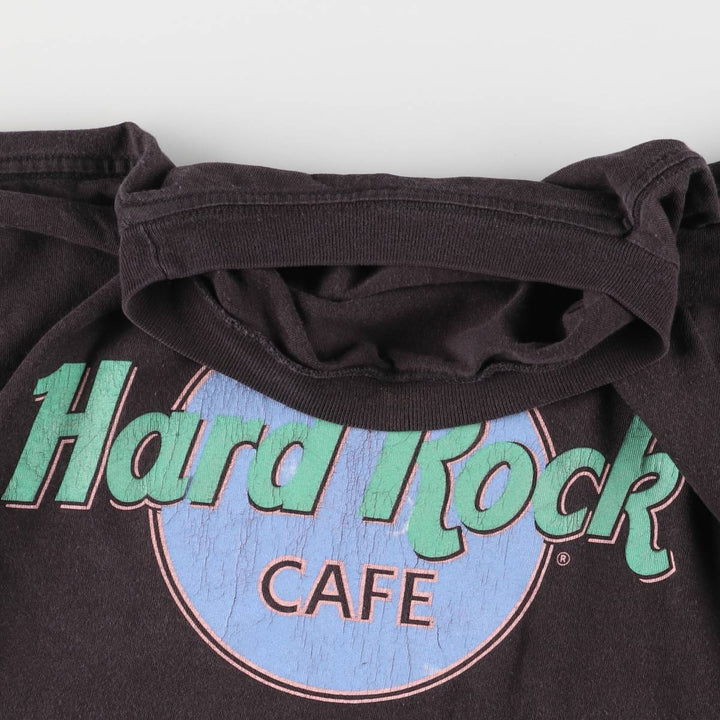 90'S HARD ROCK CAFE Hard Rock Cafe Advertising T-shirt Men's XL Vintage cotton black type Vintage Second Hand