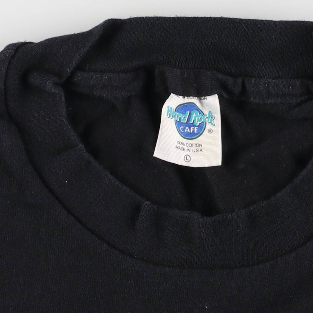 90'S HARD ROCK CAFE Hard Rock Cafe Advertising T-shirt Made in USA Men's L Vintage cotton black type Vintage Second Hand
