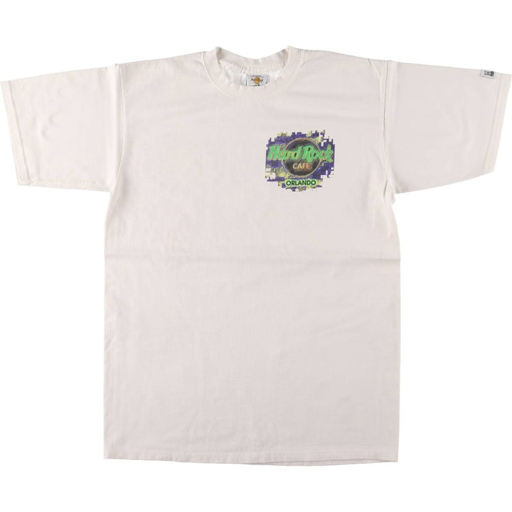 90'S HARD ROCK CAFE Hard Rock Cafe Advertising T-shirt Made in USA Men's L Vintage cotton white type Vintage Second Hand