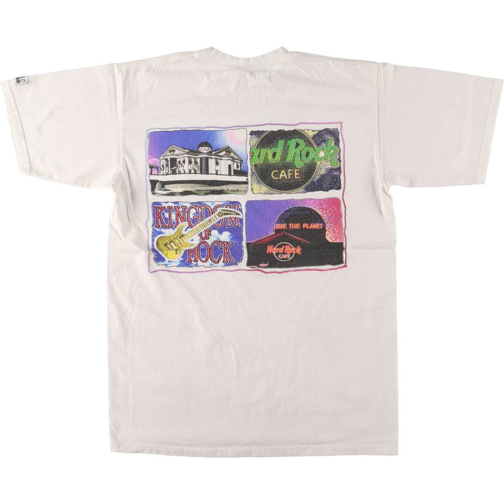 90'S HARD ROCK CAFE Hard Rock Cafe Advertising T-shirt Made in USA Men's L Vintage cotton white type Vintage Second Hand