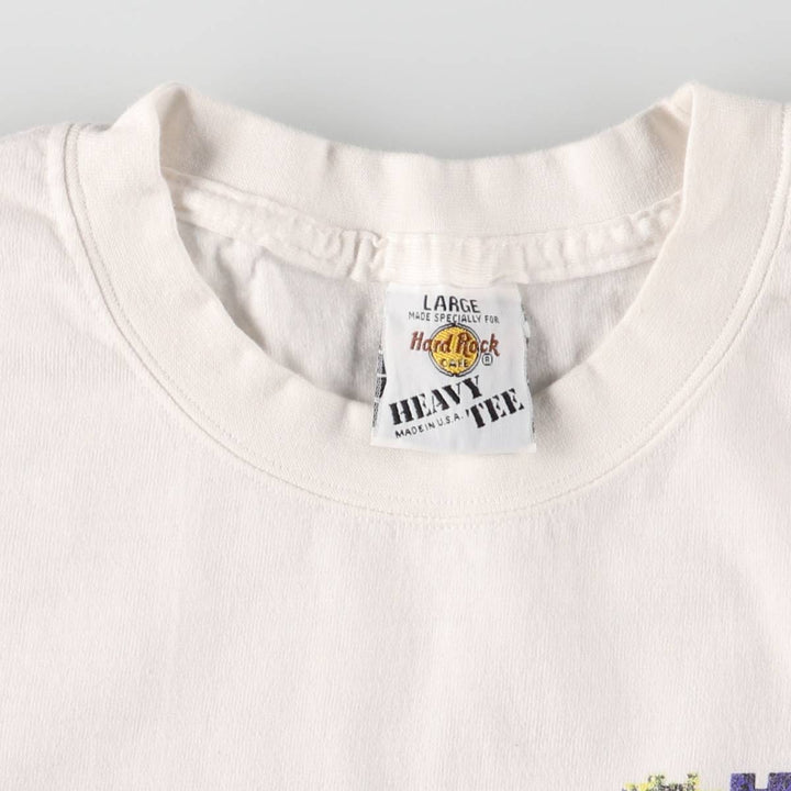 90'S HARD ROCK CAFE Hard Rock Cafe Advertising T-shirt Made in USA Men's L Vintage cotton white type Vintage Second Hand