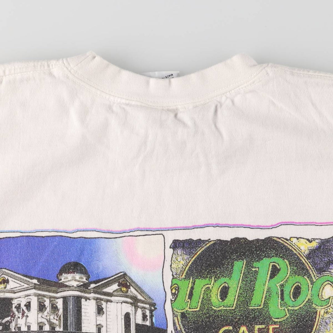 90'S HARD ROCK CAFE Hard Rock Cafe Advertising T-shirt Made in USA Men's L Vintage cotton white type Vintage Second Hand