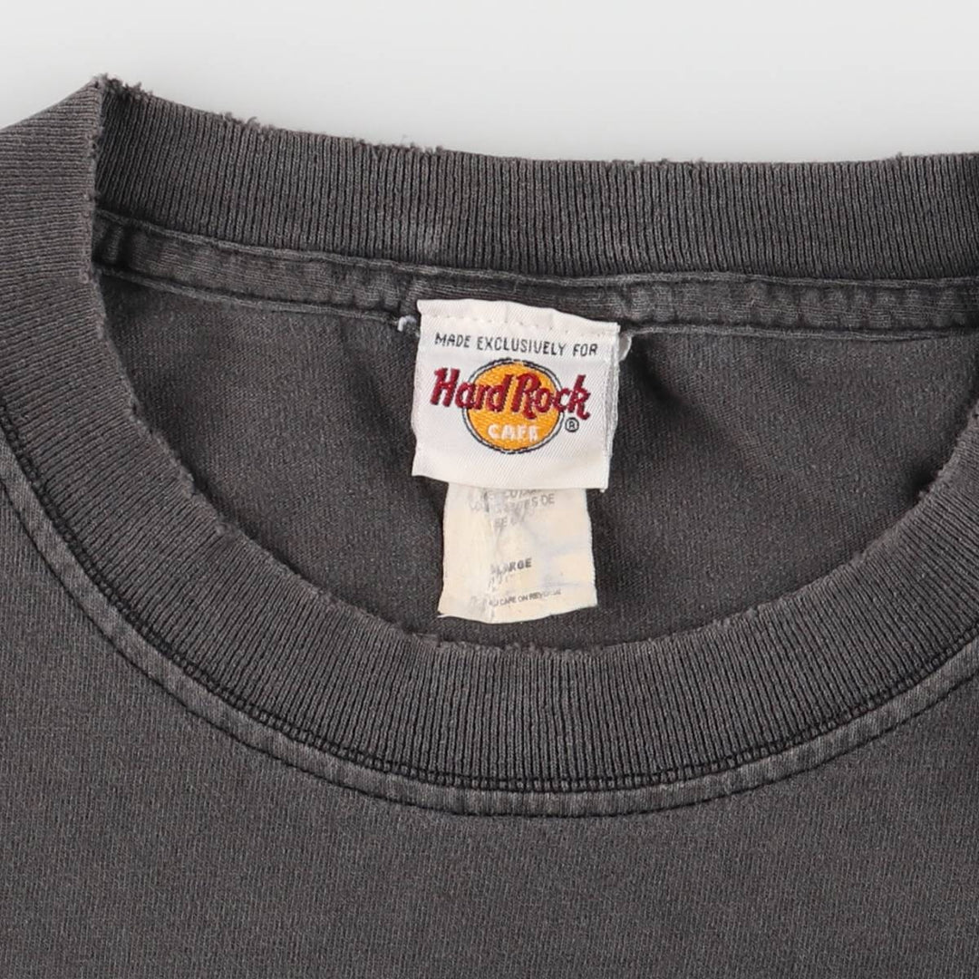90'S HARD ROCK CAFE Hard Rock Cafe Advertising T-shirt Men's XL Vintage unclear black type Vintage Second Hand