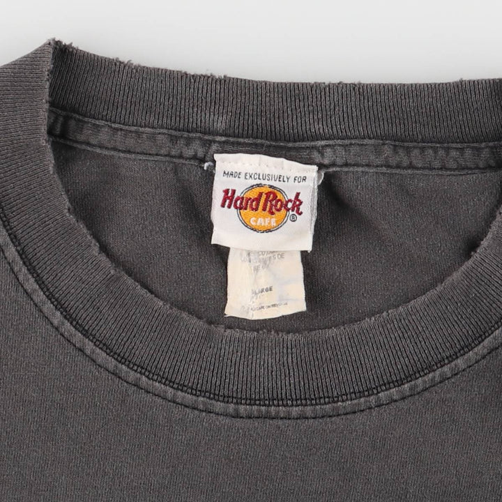 90'S HARD ROCK CAFE Hard Rock Cafe Advertising T-shirt Men's XL Vintage unclear black type Vintage Second Hand