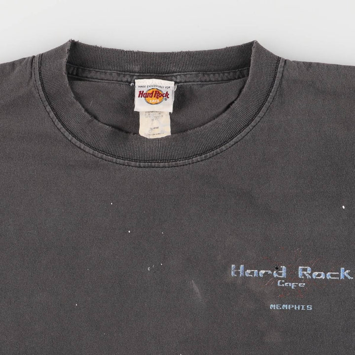 90'S HARD ROCK CAFE Hard Rock Cafe Advertising T-shirt Men's XL Vintage unclear black type Vintage Second Hand