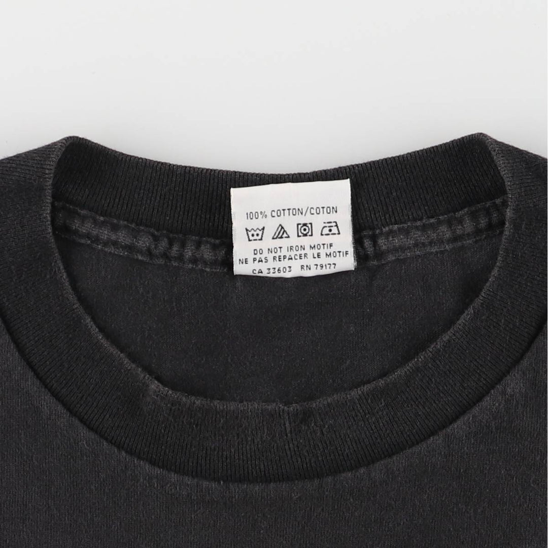 90'S HARD ROCK CAFE Hard Rock Cafe Fire Pattern Advertising T-Shirt Made in USA Men's L Vintage cotton black type Vintage Second Hand