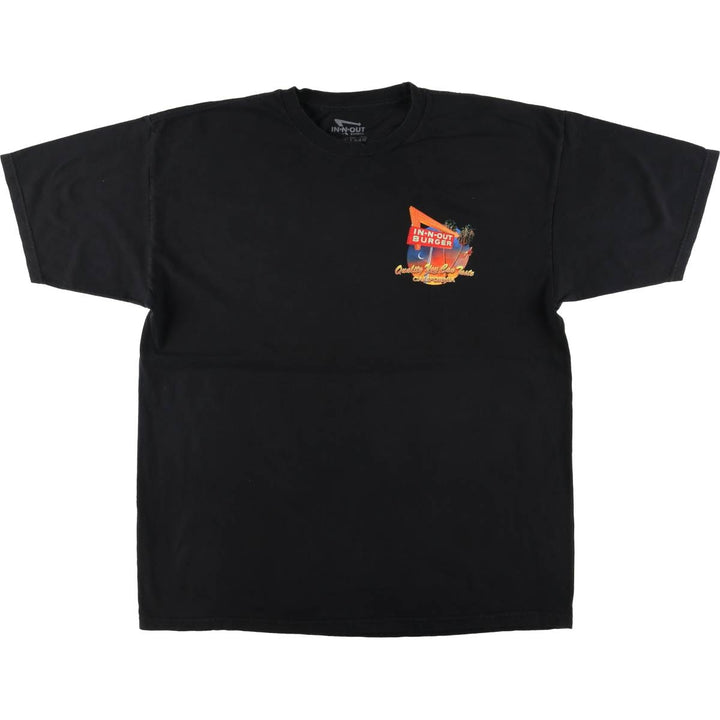 IN-N-OUT BURGER In-and-Out Burger Advertising T-shirt Men's XL size cotton black type Vintage Second Hand
