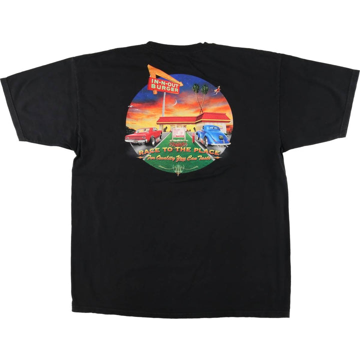 IN-N-OUT BURGER In-and-Out Burger Advertising T-shirt Men's XL size cotton black type Vintage Second Hand