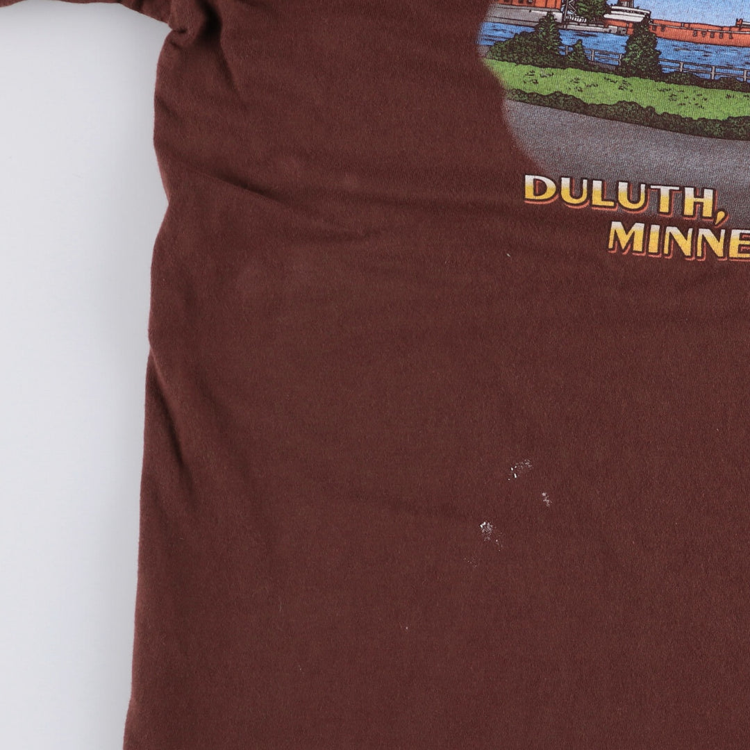 00'S Harley-Davidson Motorcycle Bike T-shirt Made in USA Men's XL cotton red type reddish brown Vintage Second Hand