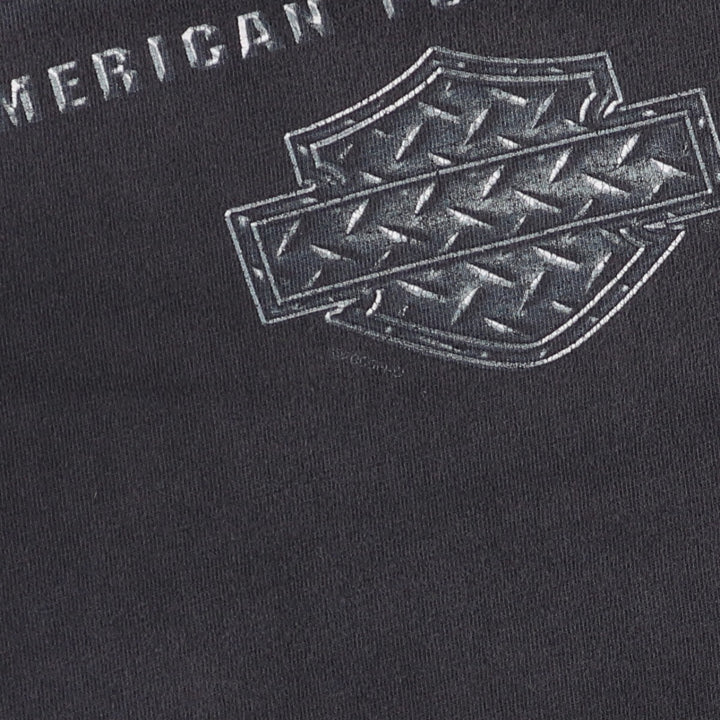 00'S Harley-Davidson Motorcycle Bike T-shirt Made in USA Men's L size cotton black type Vintage Second Hand