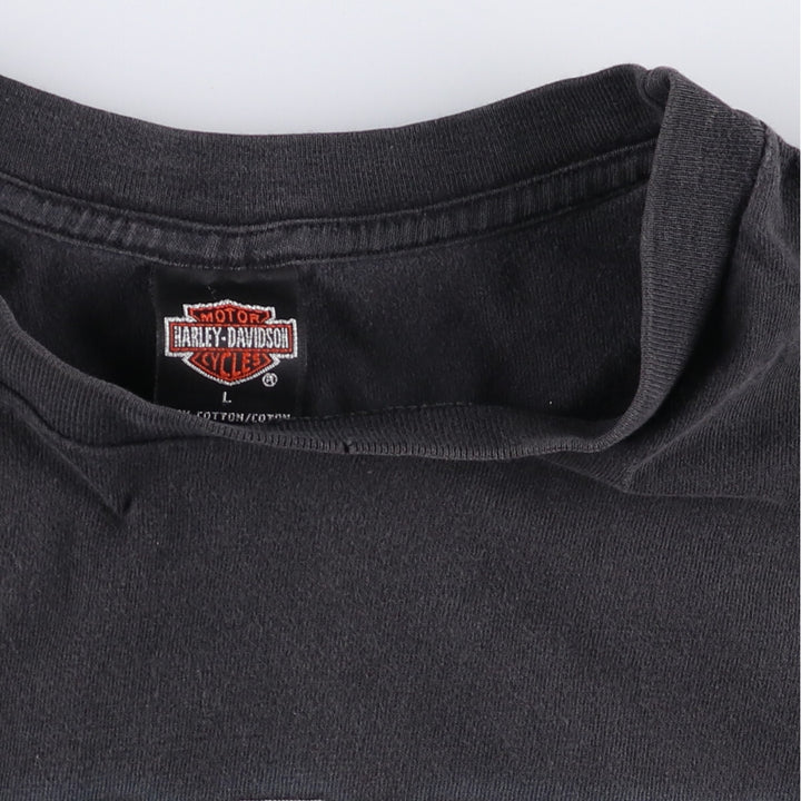 00'S Harley-Davidson Motorcycle Bike T-shirt Made in USA Men's L size cotton black type Vintage Second Hand